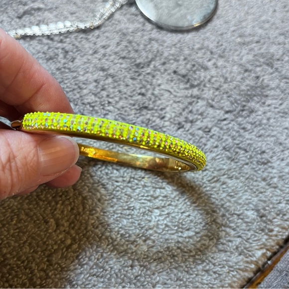 J Crew Sparkly rhinestone hinged oval Bracelet - Picture 4 of 7